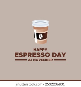 vector graphic of national espresso day good for national espresso day celebration. flat design. flyer design.flat illustration.