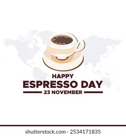 vector graphic of national espresso day good for national espresso day celebration. flat design. flyer design.flat illustration.