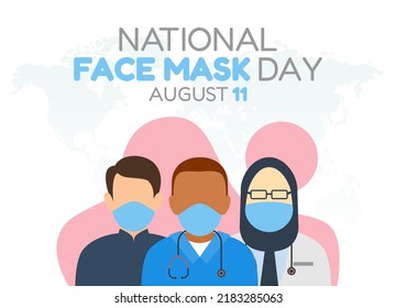 Vector Graphic Of National Face Mask Day Good For National Face Mask Day Celebration. Flat Design. Flyer Design.flat Illustration.