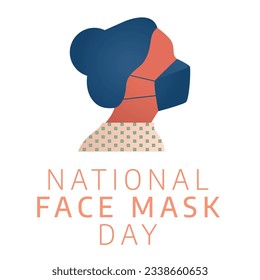vector graphic of National Face Mask Day good for National Face Mask Day celebration. flat design. flyer design.flat illustration.