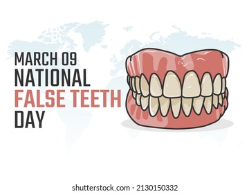 Vector Graphic Of National False Teeth Day Good For National False Teeth Day Celebration. Flat Design. Flyer Design.flat Illustration.