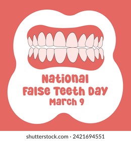 gráfico vectorial del Día Nacional de los Dientes Falsos ideal para la celebración del Día Nacional de los Dientes Falsos.