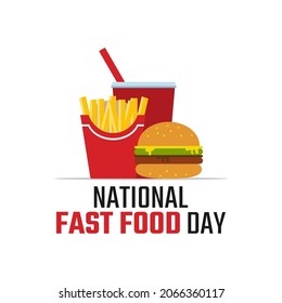 vector graphic of national fast food day good for national fast food day celebration. flat design. flyer design.flat illustration.