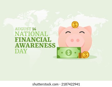 Vector Graphic Of National Financial Awareness Day Good For National Financial Awareness Day Celebration. Flat Design. Flyer Design.flat Illustration.