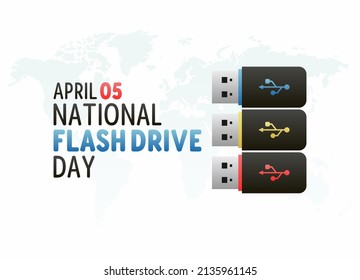 vector graphic of national flash drive day good for national flash drive day celebration. flat design. flyer design.flat illustration.