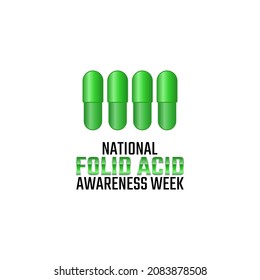 vector graphic of national folid acid awareness week good for national folid acid awareness week celebration. flat design. flyer design.flat illustration.
