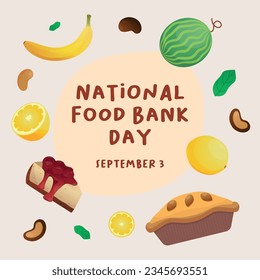 vector graphic of National Food Bank Day good for National Food Bank Day celebration. flat design. flyer design.flat illustration.