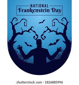 Vector graphic of national Frankenstein day good for national Frankenstein day celebration. flat design. flyer design.flat illustration.