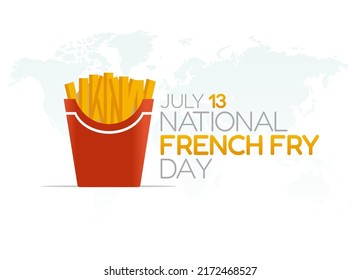 vector graphic of national french fry day good for national french fry day celebration. flat design. flyer design.flat illustration.