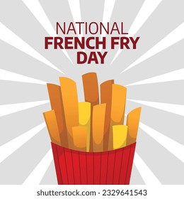 vector graphic of National French Fry Day good for National French Fry Day celebration. flat design. flyer design.flat illustration.