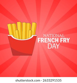 Vector graphic of National French Fry Day for National French Fry Day celebration.