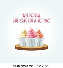 vector graphic of national frozen yogurt day good for national frozen yogurt day celebration. flat design. flyer design.flat illustration.	