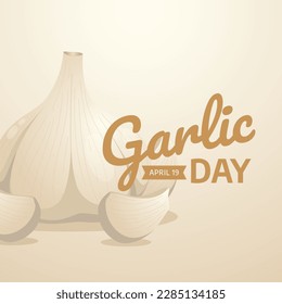 vector graphic of national garlic day good for national garlic day celebration. flat design. flyer design.flat illustration.
