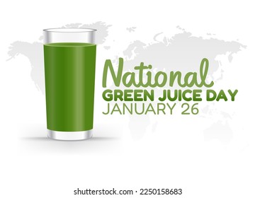 vector graphic of national green juice day good for national green juice day celebration. flat design. flyer design.flat illustration.