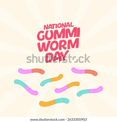 Vector graphic of National Gummi Worm Day for National Gummi Worm Day celebration.