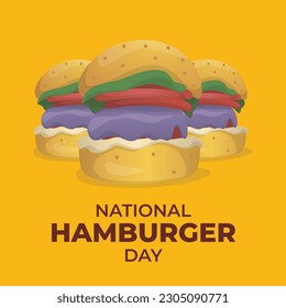 gráfico vectorial del día nacional de la hamburguesa bueno para la celebración del día nacional de la hamburguesa. diseño plano. diseño de volante.ilustración plana.