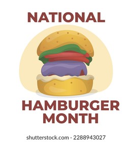 vector graphic of national hamburger month good for national hamburger month celebration. flat design. flyer design.flat illustration.