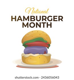 vector graphic of National Hamburger Month ideal for National Hamburger Month celebration.