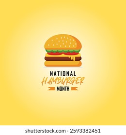 Vector graphic of National Hamburger Month for National Hamburger Month celebration.