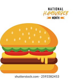 Vector graphic of National Hamburger Month for National Hamburger Month celebration.