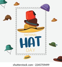 vector graphic of national hat day good for national hat day celebration.