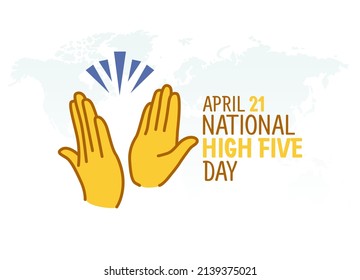 vector graphic of national high five day good for national high five day celebration. flat design. flyer design.flat illustration.