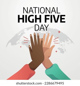 vector graphic of national high five day good for national high five day celebration. flat design. flyer design.flat illustration.