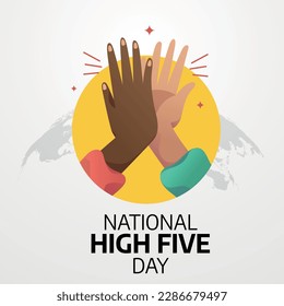 vector graphic of national high five day good for national high five day celebration. flat design. flyer design.flat illustration.