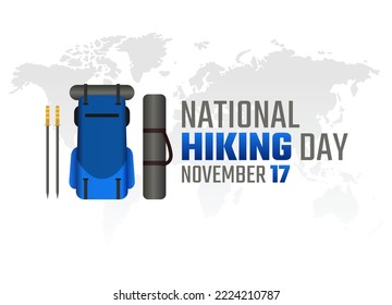 vector graphic of national hiking day good for national hiking day celebration. flat design. flyer design.flat illustration.