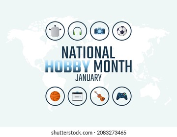 vector graphic of national hobby month good for national hobby month celebration. flat design. flyer design.flat illustration.