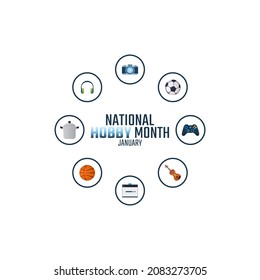 vector graphic of national hobby month good for national hobby month celebration. flat design. flyer design.flat illustration.