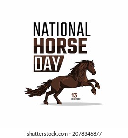 vector graphic of national horse day good for national horse day celebration. flat design. flyer design.flat illustration.