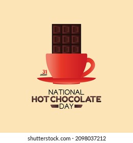 vector graphic of national hot chocolate day good for national hot chocolate day celebration. flat design. flyer design.flat illustration.