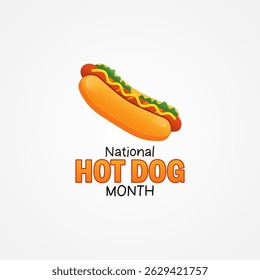 vector graphic of National Hot Dog Month ideal for National Hot Dog Month celebration