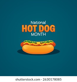 Vector graphic of National Hot Dog Month for National Hot Dog Month celebration.