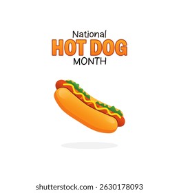 Vector graphic of National Hot Dog Month for National Hot Dog Month celebration.