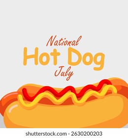 vector graphic of National Hot Dog Month, ideal for National Hot Dog Month celebration.
