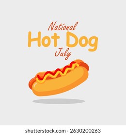 vector graphic of National Hot Dog Month, ideal for National Hot Dog Month celebration.
