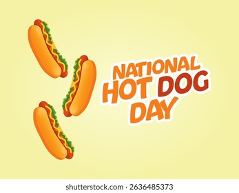 Vector graphic of National Hot Dog Day for National Hot Dog Day celebration.