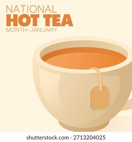 Vector gráfico del Mes Nacional del Té Caliente ideal para la celebración del Mes Nacional del Té Caliente.
