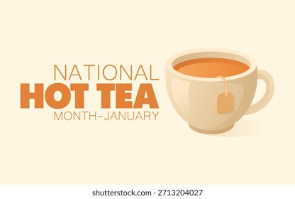 Vector gráfico del Mes Nacional del Té Caliente ideal para la celebración del Mes Nacional del Té Caliente.
