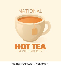 Vector gráfico del Mes Nacional del Té Caliente ideal para la celebración del Mes Nacional del Té Caliente.
