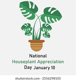 vector graphic of National Houseplant Appreciation Day good for national National Houseplant Appreciation Day celebration. flat design. flyer design.flat illustration.