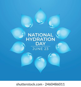 Gráfico de Vector del Día Nacional de la Hidratación ideal para la celebración del Día Nacional de la Hidratación.