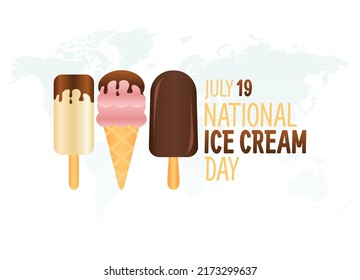 vector graphic of national ice cream day good for national ice cream day celebration. flat design. flyer design.flat illustration.
