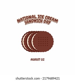 Vector Graphic Of National Ice Cream Sandwich Day Good For National Ice Cream Sandwich Day Celebration. Flat Design. Flyer Design.flat Illustration.