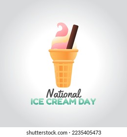 vector graphic of national ice cream day good for national ice cream day celebration. flat design. flyer design.flat illustration.