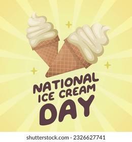 vector graphic of National Ice Cream Month good for National Ice Cream Month celebration. flat design. flyer design.flat illustration.