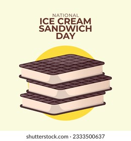 vector graphic of National Ice Cream Sandwich Day good for National Ice Cream Sandwich Day celebration. flat design. flyer design.flat illustration.