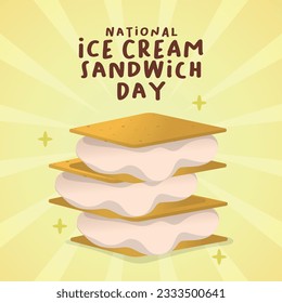 vector graphic of National Ice Cream Sandwich Day good for National Ice Cream Sandwich Day celebration. flat design. flyer design.flat illustration.